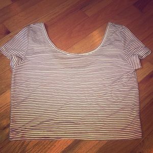 Burgundy striped crop top